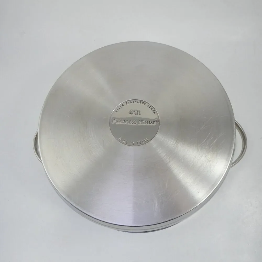 Princess House Heritage Stainless Steel 4 Qt Pan W/ Lid Excellent